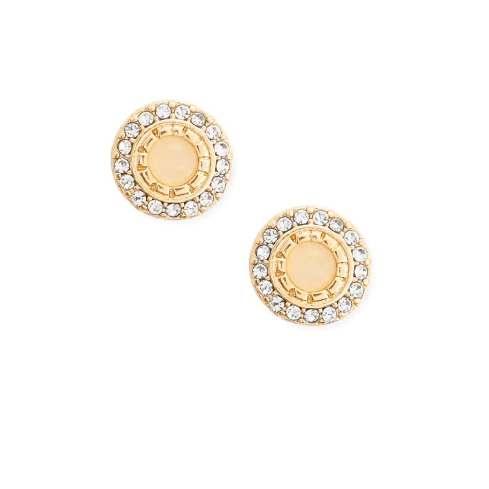 BRAND NEW Faux Stone Halo Stud Earrings